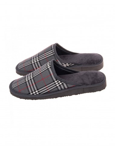 FMS Men's Fabric Slippers Checkered