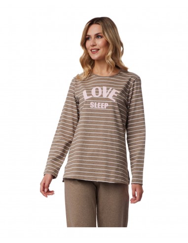 Minerva Women's Pyjama Stripes Love Sleep