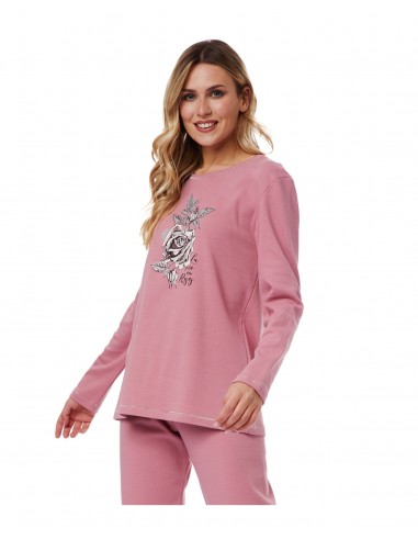 Minerva Women's Pyjama Fleece Stars Rose