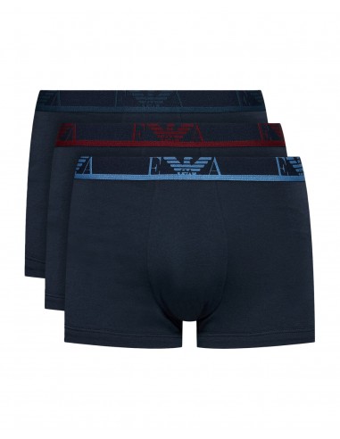 Emporio Armani Men's Boxer Navy Colour Stripe EA Logo - 3 Pack