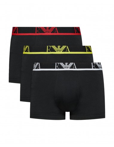 Emporio Armani Men's Boxer Black Colour Stripe EA Logo - 3 Pack