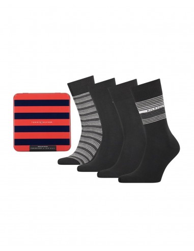 Tommy Hilfiger Ανδρικές Κάλτσες Stripe Tin Συσκευασία Δώρου - 4 Ζεύγη